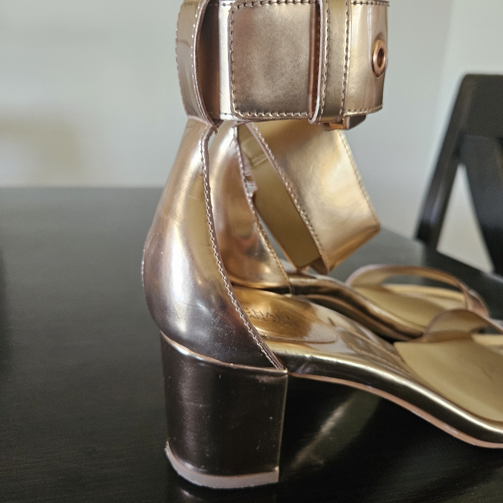Michael Kors Rose Gold Block Heel Sandals